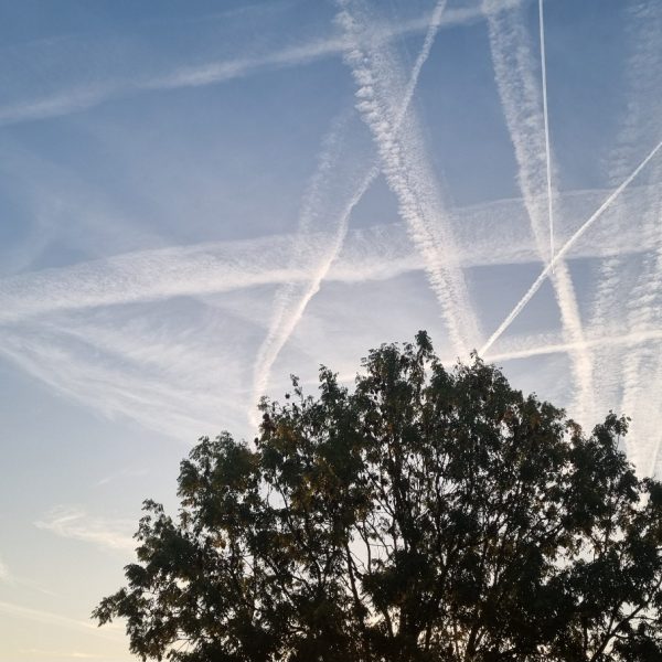 Vliegreizen strepen in de lucht2